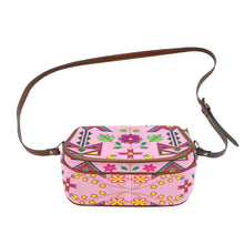 Load image into Gallery viewer, Geometric Floral Spring - Sunset Saddle Bag/Small (Model 1649) Full Customization Saddle Bag/Small (Full Customization) e-joyer 
