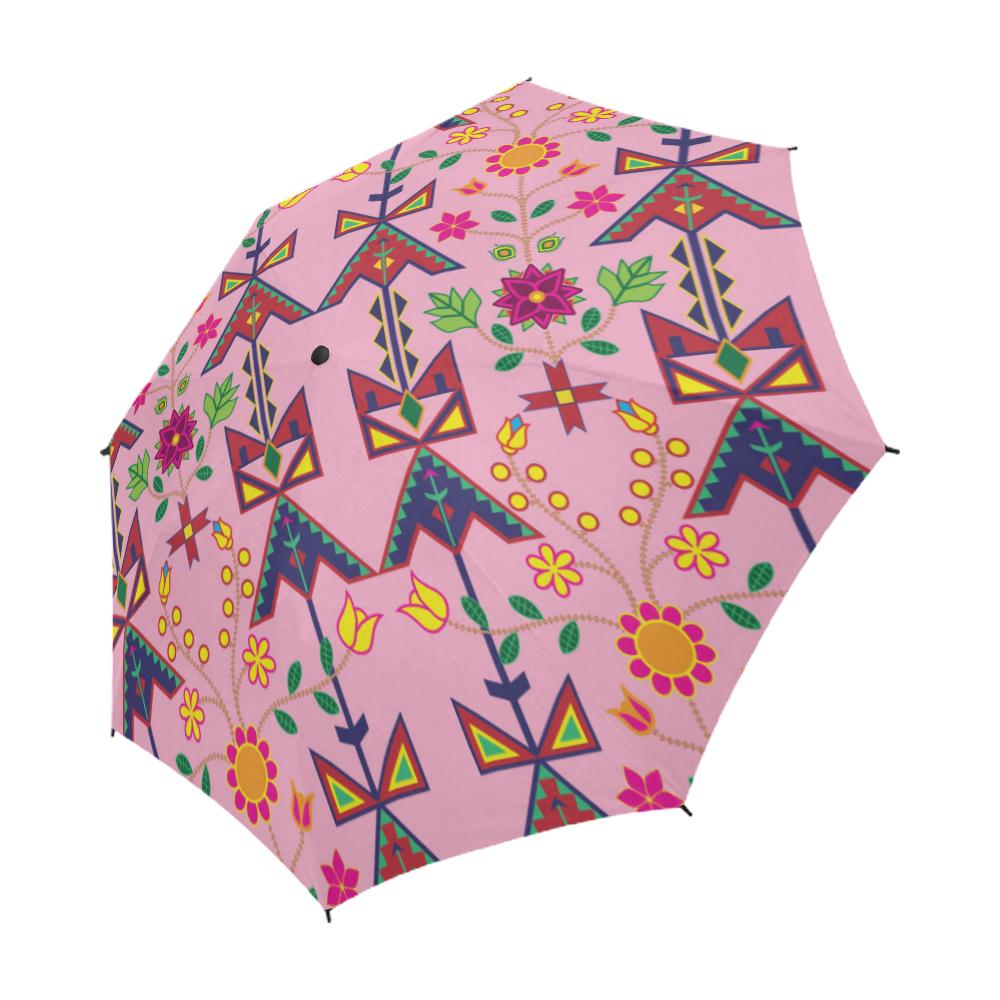Geometric Floral Spring-Sunset Semi-Automatic Foldable Umbrella Semi-Automatic Foldable Umbrella e-joyer 