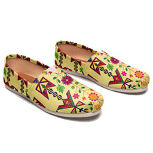 Load image into Gallery viewer, Geometric Floral Spring Vanilla Casual Unisex Slip On Shoe Herman 
