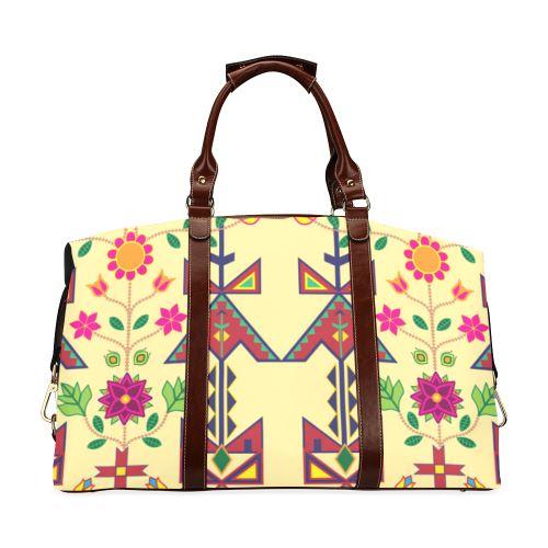 Geometric Floral Spring-Vanilla Classic Travel Bag (Model 1643) Remake Classic Travel Bags (1643) e-joyer 