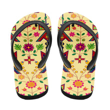 Load image into Gallery viewer, Geometric Floral Spring Vanilla Flip Flops 49 Dzine 
