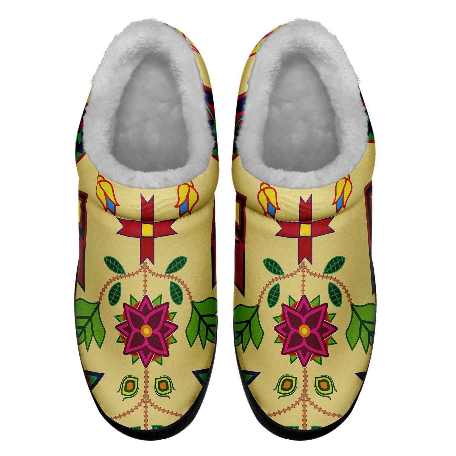 Geometric Floral Spring Vanilla Ikinnii Indoor Slipper 49 Dzine 