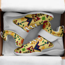 Load image into Gallery viewer, Geometric Floral Spring Vanilla Ipottaa Basketball / Sport High Top Shoes 49 Dzine 
