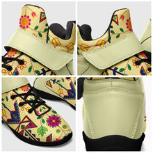 Load image into Gallery viewer, Geometric Floral Spring Vanilla Ipottaa Basketball / Sport High Top Shoes - Black Sole 49 Dzine 
