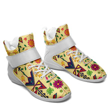 Load image into Gallery viewer, Geometric Floral Spring Vanilla Ipottaa Basketball / Sport High Top Shoes - White Sole 49 Dzine 
