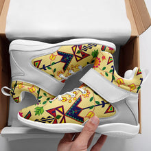 Load image into Gallery viewer, Geometric Floral Spring Vanilla Ipottaa Basketball / Sport High Top Shoes - White Sole 49 Dzine 
