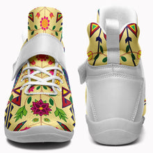 Load image into Gallery viewer, Geometric Floral Spring Vanilla Ipottaa Basketball / Sport High Top Shoes - White Sole 49 Dzine 
