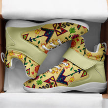 Load image into Gallery viewer, Geometric Floral Spring Vanilla Kid&#39;s Ipottaa Basketball / Sport High Top Shoes 49 Dzine 
