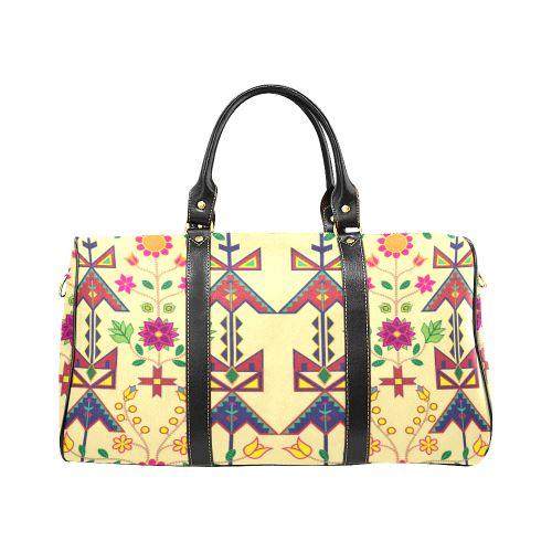 Geometric Floral Spring-Vanilla New Waterproof Travel Bag/Large (Model 1639) Waterproof Travel Bags (1639) e-joyer 