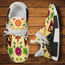 Load image into Gallery viewer, Geometric Floral Spring Vanilla Okaki Sneakers Shoes 49 Dzine 
