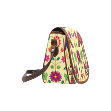 Load image into Gallery viewer, Geometric Floral Spring - Vanilla Saddle Bag/Small (Model 1649) Full Customization Saddle Bag/Small (Full Customization) e-joyer 
