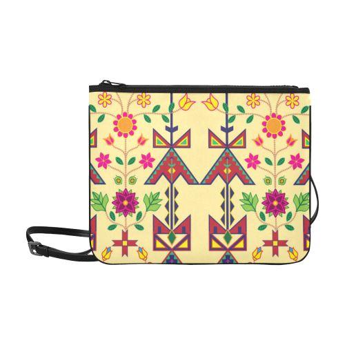 Geometric Floral Spring-Vanilla Slim Clutch Bag (Model 1668) Slim Clutch Bags (1668) e-joyer 