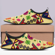 Load image into Gallery viewer, Geometric Floral Spring Vanilla Sockamoccs Kid&#39;s Slip On Shoes 49 Dzine 
