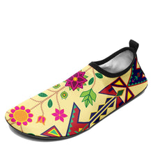 Load image into Gallery viewer, Geometric Floral Spring Vanilla Sockamoccs Slip On Shoes 49 Dzine 

