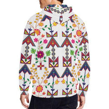 Load image into Gallery viewer, Geometric Floral Spring-White All Over Print Full Zip Hoodie for Men (Model H14) All Over Print Full Zip Hoodie for Men (H14) e-joyer 
