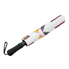 Load image into Gallery viewer, Geometric Floral Spring-White Semi-Automatic Foldable Umbrella Semi-Automatic Foldable Umbrella e-joyer 
