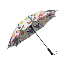 Load image into Gallery viewer, Geometric Floral Spring-White Semi-Automatic Foldable Umbrella Semi-Automatic Foldable Umbrella e-joyer 
