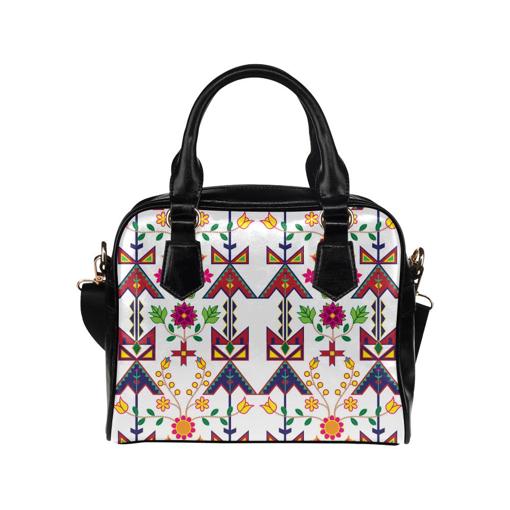 Geometric Floral Spring White Shoulder Bag by 49 Dzine