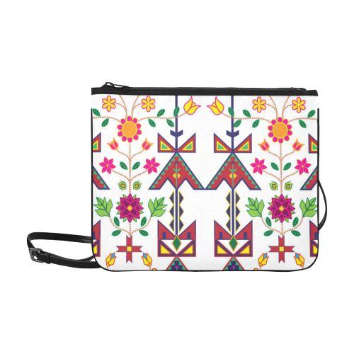 Geometric Floral Spring-White Slim Clutch Bag (Model 1668) Slim Clutch Bags (1668) e-joyer 