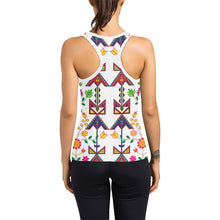 Load image into Gallery viewer, Geometric Floral Spring-White Women&#39;s Racerback Tank Top (Model T60) Racerback Tank Top (T60) e-joyer 
