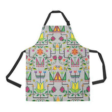 Load image into Gallery viewer, Geometric Floral Summer-Gray All Over Print Apron All Over Print Apron e-joyer 
