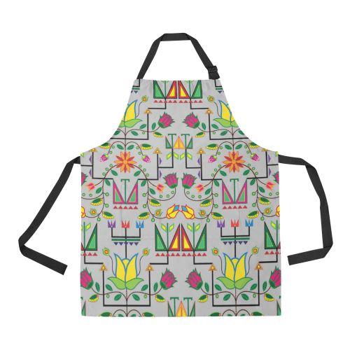 Geometric Floral Summer-Gray All Over Print Apron All Over Print Apron e-joyer 