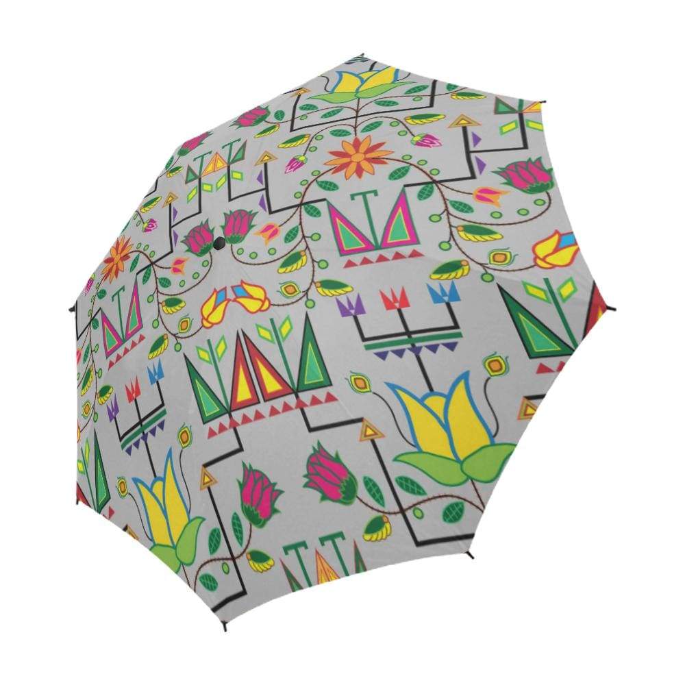 Geometric Floral Summer-Gray Semi-Automatic Foldable Umbrella Semi-Automatic Foldable Umbrella e-joyer 
