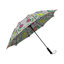 Load image into Gallery viewer, Geometric Floral Summer-Gray Semi-Automatic Foldable Umbrella Semi-Automatic Foldable Umbrella e-joyer 
