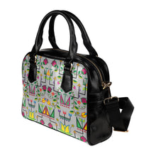 Load image into Gallery viewer, Geometric Floral Summer-Gray Shoulder Handbag (Model 1634) Shoulder Handbags (1634) e-joyer 
