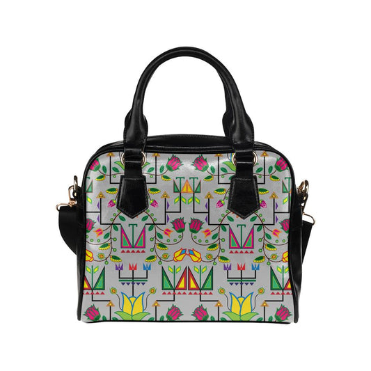 Geometric Floral Summer-Gray Shoulder Handbag (Model 1634) Shoulder Handbags (1634) e-joyer 