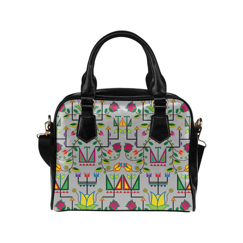 Geometric Floral Summer-Gray Shoulder Handbag (Model 1634) Shoulder Handbags (1634) e-joyer 