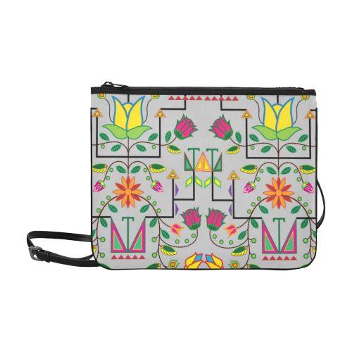 Geometric Floral Summer-Gray Slim Clutch Bag (Model 1668) Slim Clutch Bags (1668) e-joyer 