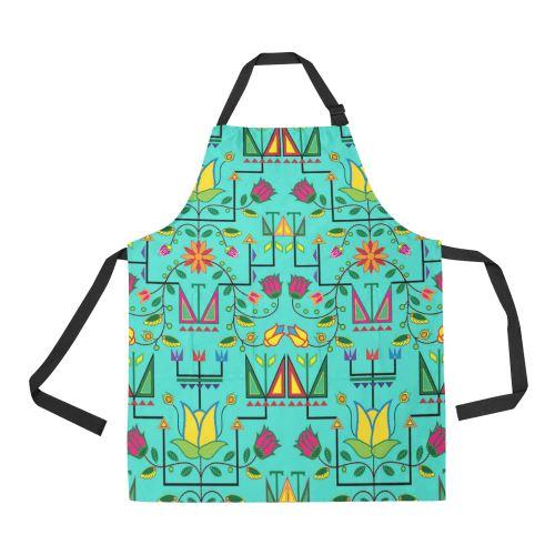 Geometric Floral Summer-Sky All Over Print Apron All Over Print Apron e-joyer 
