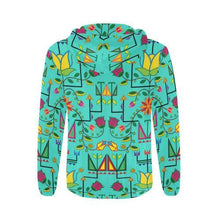 Load image into Gallery viewer, Geometric Floral Summer-Sky All Over Print Full Zip Hoodie for Men (Model H14) All Over Print Full Zip Hoodie for Men (H14) e-joyer 
