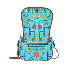 Load image into Gallery viewer, Geometric Floral Summer - Sky Blue Saddle Bag/Small (Model 1649) Full Customization Saddle Bag/Small (Full Customization) e-joyer 
