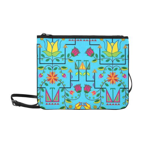 Geometric Floral Summer-Sky Blue Slim Clutch Bag (Model 1668) Slim Clutch Bags (1668) e-joyer 