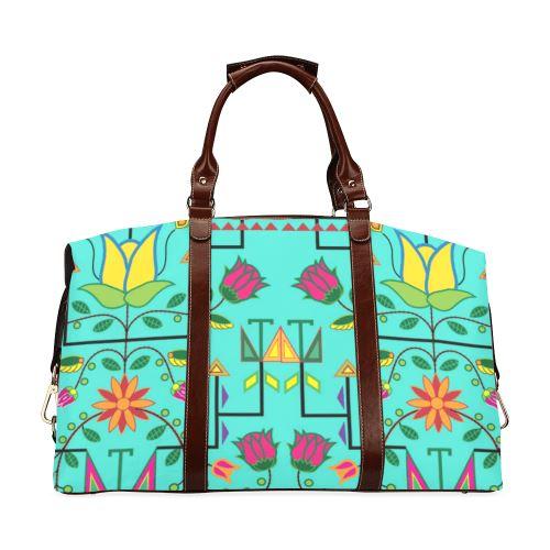 Geometric Floral Summer-Sky Classic Travel Bag (Model 1643) Remake Classic Travel Bags (1643) e-joyer 