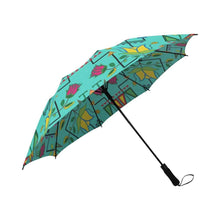 Load image into Gallery viewer, Geometric Floral Summer-Sky Semi-Automatic Foldable Umbrella Semi-Automatic Foldable Umbrella e-joyer 
