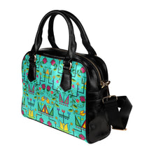 Load image into Gallery viewer, Geometric Floral Summer-Sky Shoulder Handbag (Model 1634) Shoulder Handbags (1634) e-joyer 
