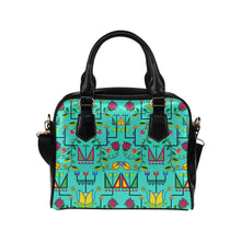 Load image into Gallery viewer, Geometric Floral Summer-Sky Shoulder Handbag (Model 1634) Shoulder Handbags (1634) e-joyer 
