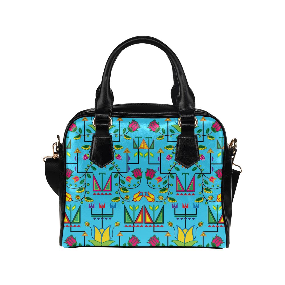 Geometric Floral Summer Sky Version 1 Shoulder Bag by 49 Dzine