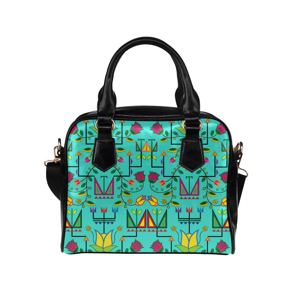 Geometric Floral Summer Sky Version 2 Shoulder Bag by 49 Dzine