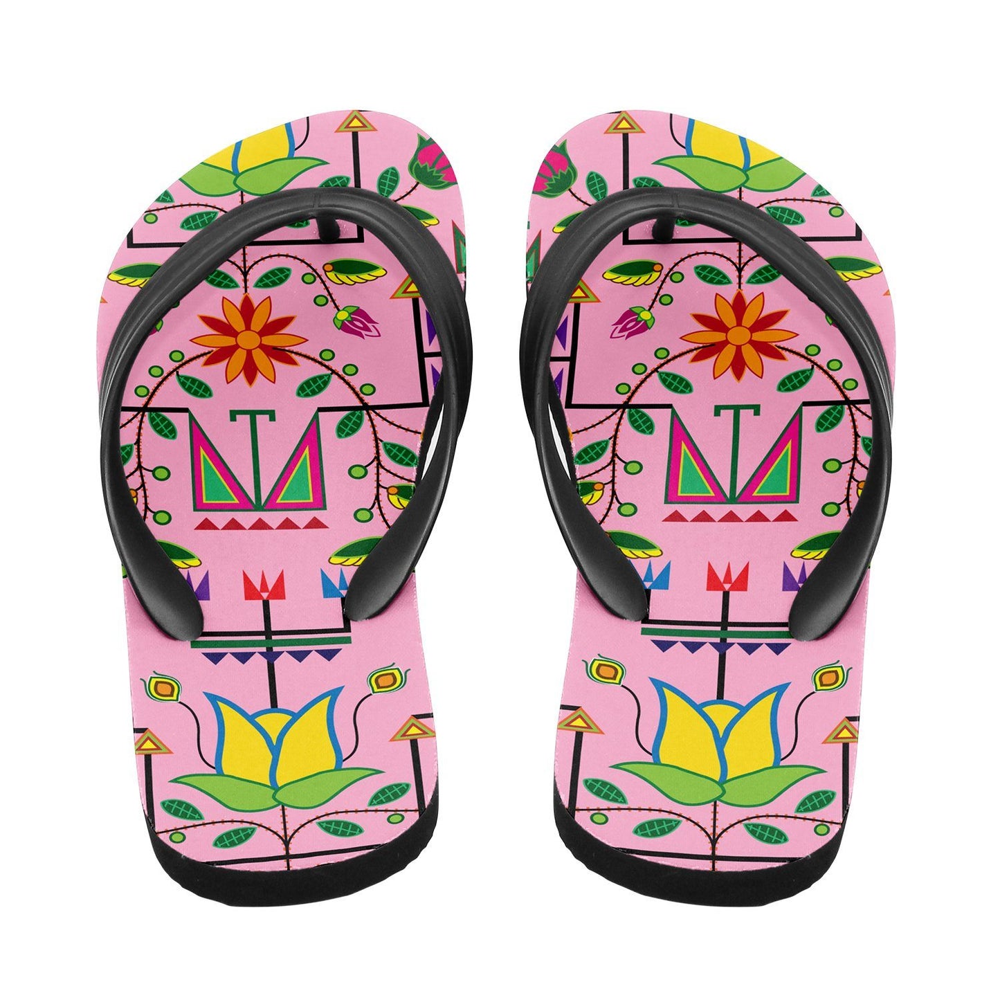 Geometric Floral Summer Sunset Flip Flops 49 Dzine 