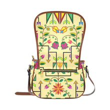 Load image into Gallery viewer, Geometric Floral Summer - Vanilla Saddle Bag/Small (Model 1649) Full Customization Saddle Bag/Small (Full Customization) e-joyer 
