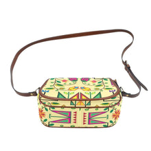 Load image into Gallery viewer, Geometric Floral Summer - Vanilla Saddle Bag/Small (Model 1649) Full Customization Saddle Bag/Small (Full Customization) e-joyer 
