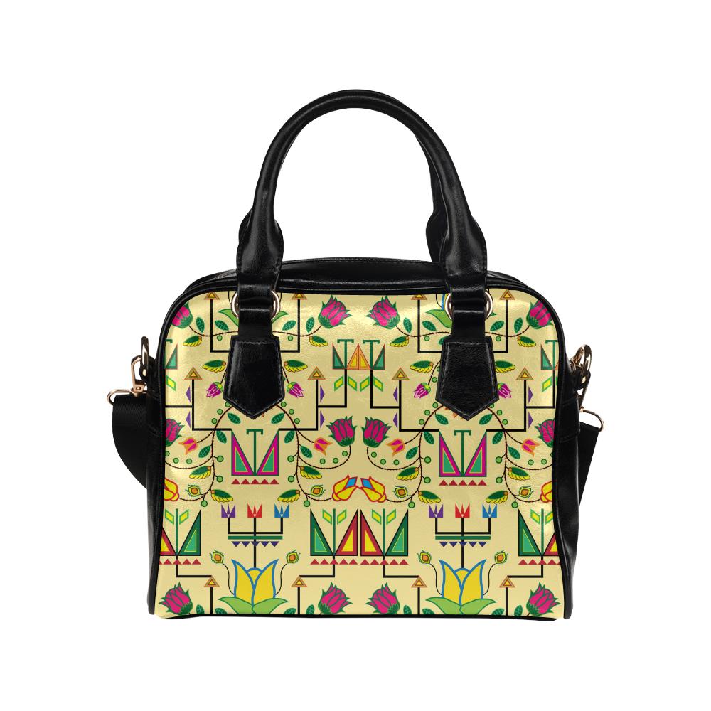 Geometric Floral Summer Vanilla Shoulder Bag by 49 Dzine