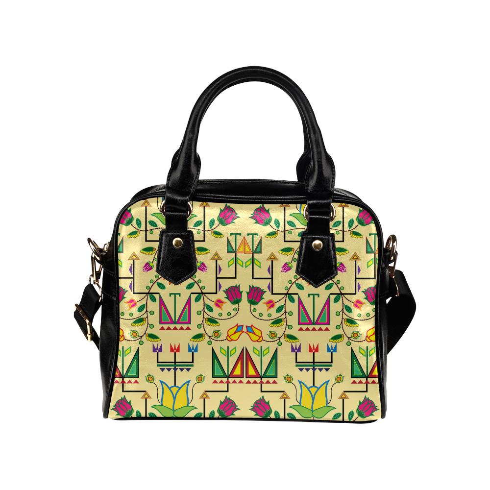 Geometric Floral Summer-Vanilla Shoulder Handbag (Model 1634) Shoulder Handbags (1634) e-joyer 
