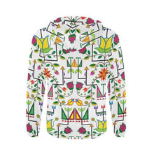 Load image into Gallery viewer, Geometric Floral Summer-White All Over Print Full Zip Hoodie for Men (Model H14) All Over Print Full Zip Hoodie for Men (H14) e-joyer 
