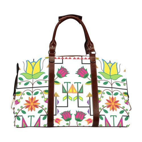 Geometric Floral Summer-White Classic Travel Bag (Model 1643) Remake Classic Travel Bags (1643) e-joyer 