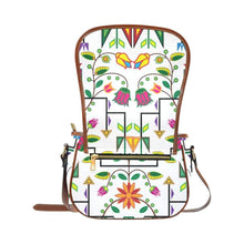 Load image into Gallery viewer, Geometric Floral Summer - White Saddle Bag/Small (Model 1649) Full Customization Saddle Bag/Small (Full Customization) e-joyer 
